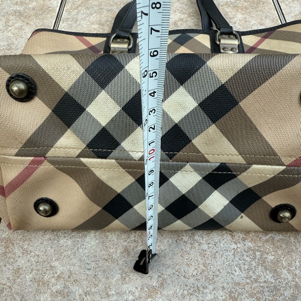 Burberry Classic Check Tote with Burgundy Accents - Picture 9 of 16
